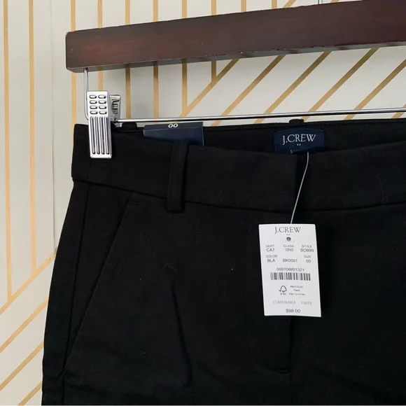 J Crew Kallie Pant Black Slim Stretch Dress Pants Office Work Casual 00 Ankle - Picture 4 of 10